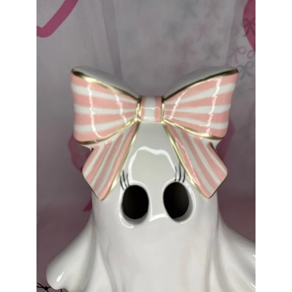 Halloween LED Coquette Pink Bow Ghost